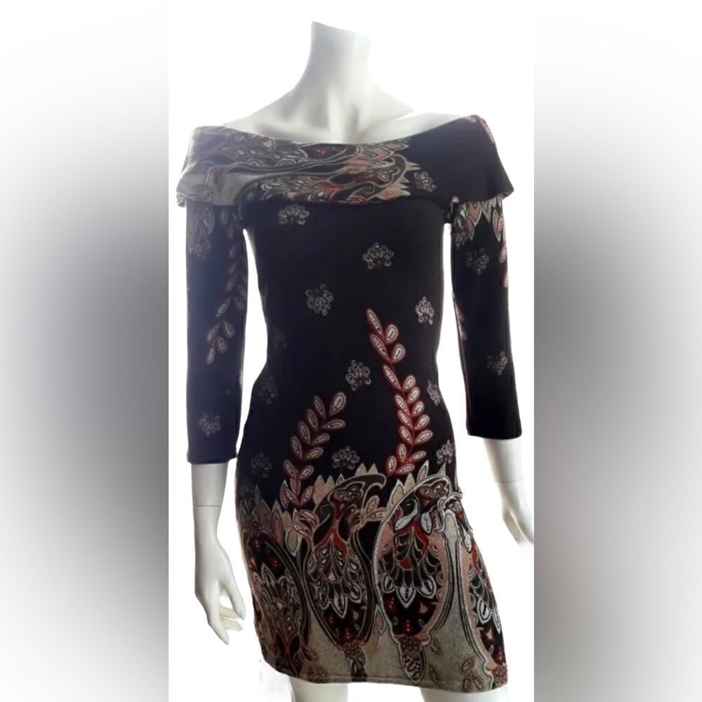 Dily off shoulder mini dress brown